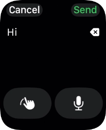 Press the microphone icon and record the message.