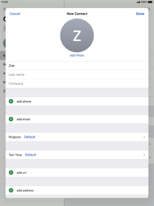 Press Last name and key in the last name.