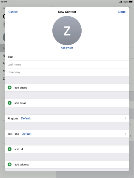 Press Last name and key in the last name.