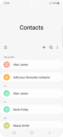 Press the new contact icon.