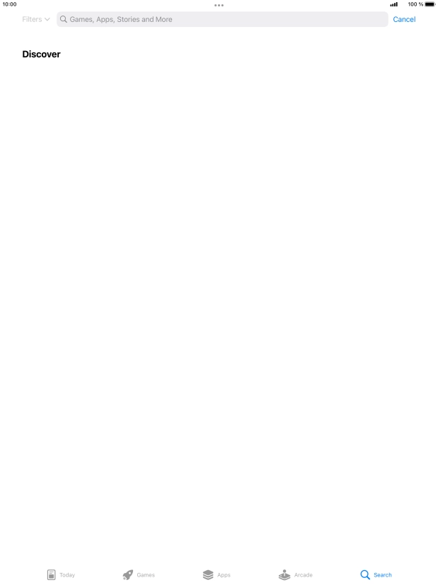 Press the search field.