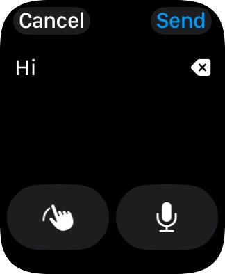Press the microphone icon and record the message.