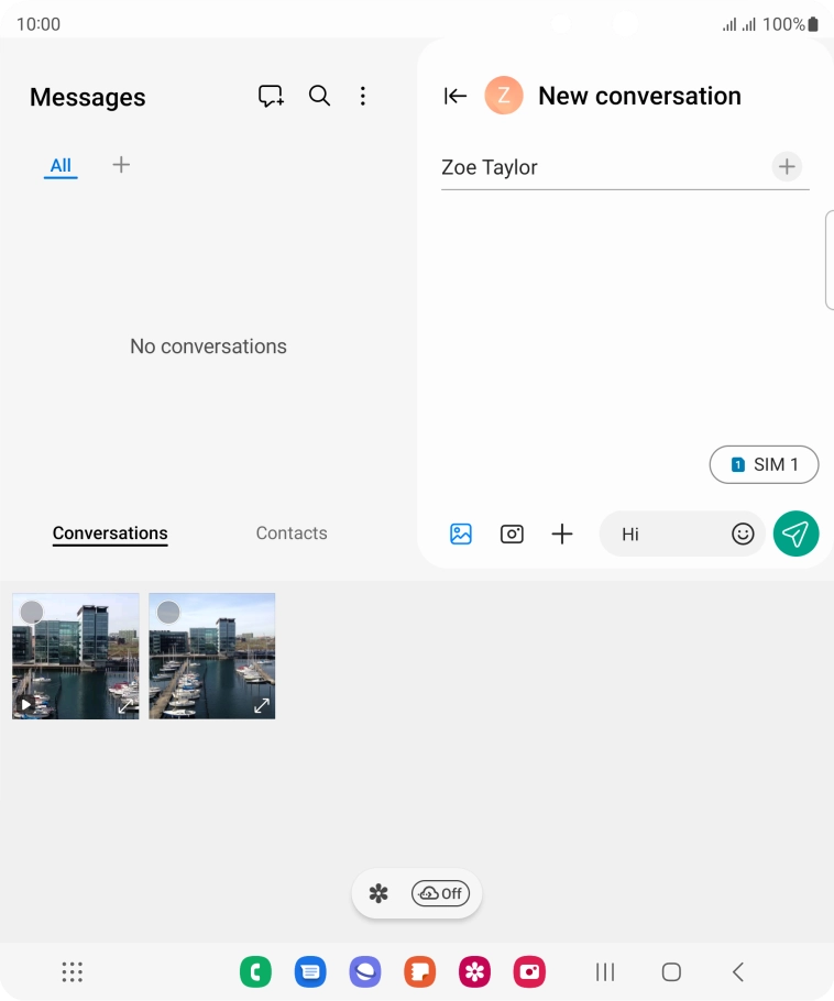 Press the gallery icon and go to the required folder.