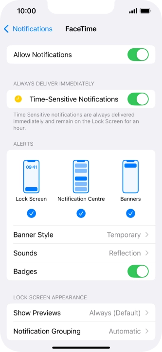Press the indicator next to 