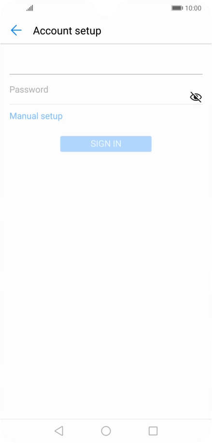 Press Password and key in the password for your email account.