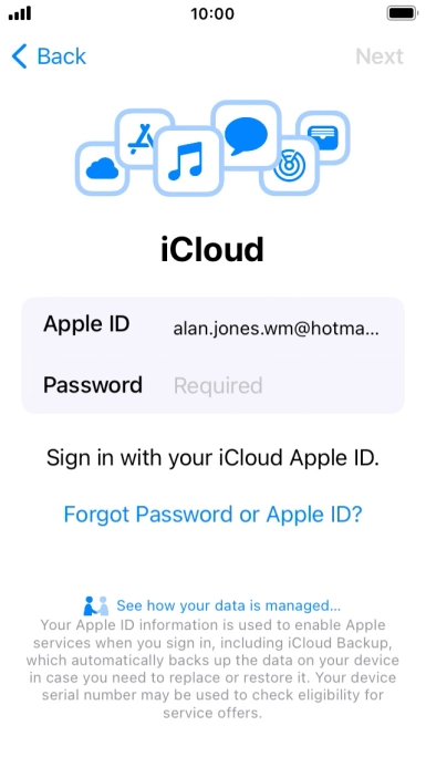 Press the field next to 