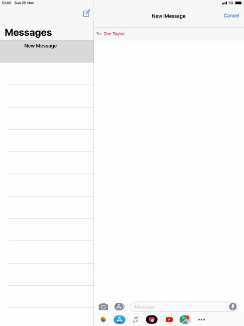 Press the text input field and key in the required text.