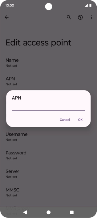 Key in live.vodafone.com and press OK.