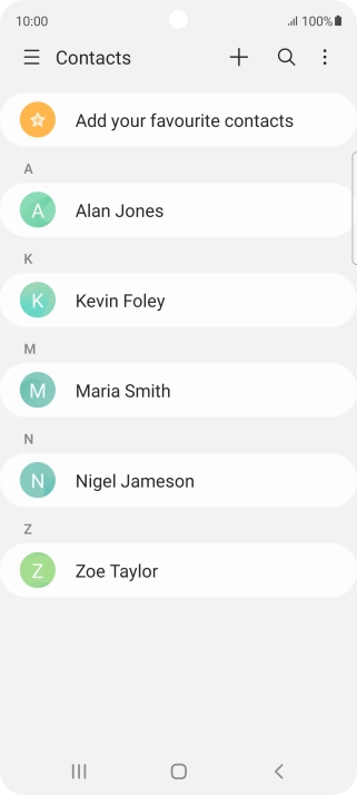 Press the required contact.