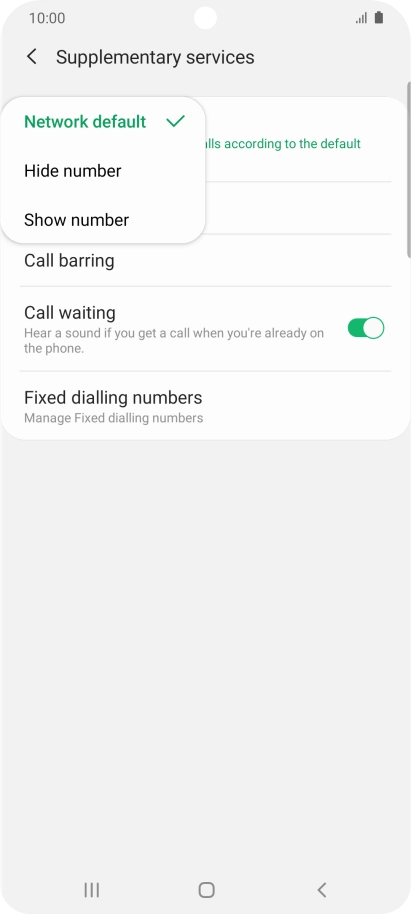 Press Show number to turn on caller identification.