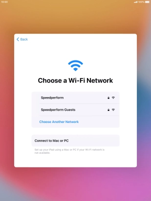 Press the required Wi-Fi network.