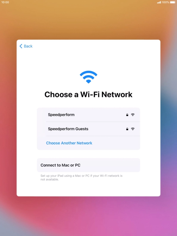 Press the required Wi-Fi network.