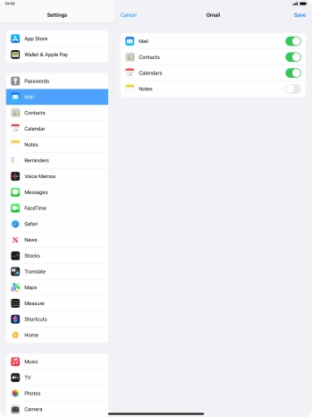If this screen is displayed, you email account has been recognised and set up automatically. Follow the instructions on the screen to key in more information and finish setting up your tablet.