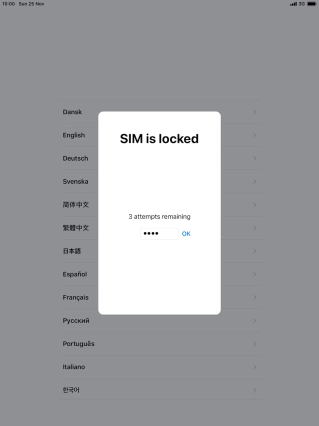 If your SIM is locked, key in your PIN and press OK.