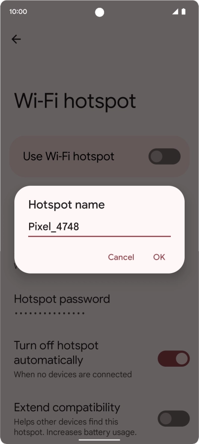 Key in the required Wi-Fi hotspot name and press OK.