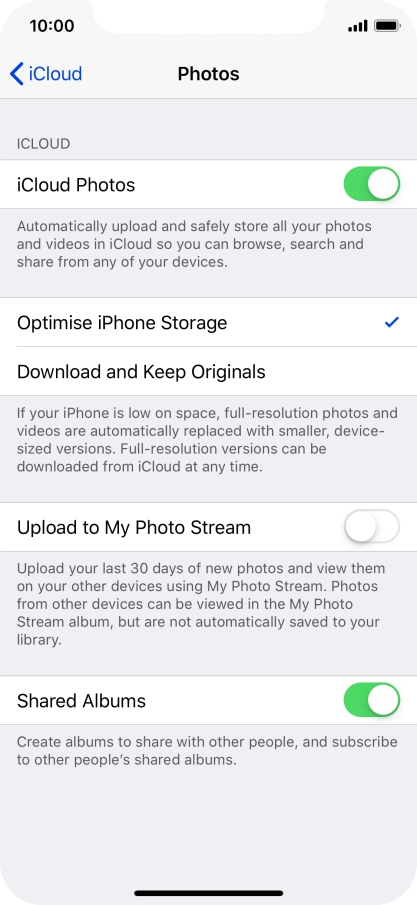 Press the indicator next to 