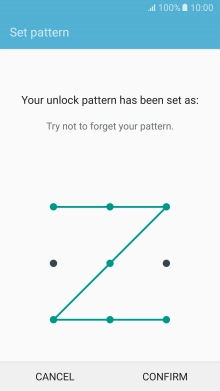Repeat the selected phone lock code and press CONFIRM.