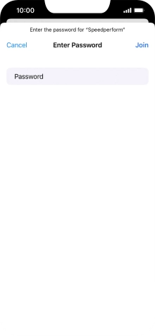 Key in the password for the Wi-Fi network and press Join.