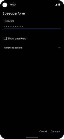 Key in the password for the Wi-Fi network and press Connect.