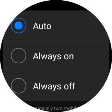 Press the required setting for mobile data usage.