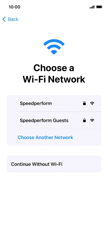 Press the required Wi-Fi network.