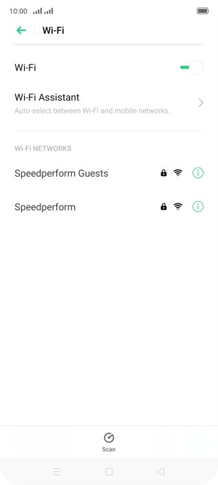 Press the required Wi-Fi network.