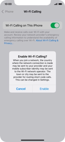 If you turn on the function, press Enable.