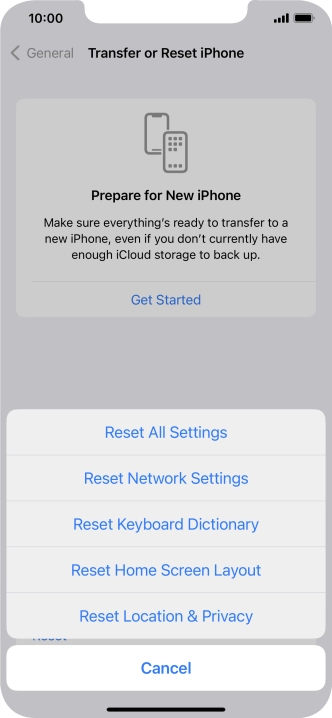 Press Reset All Settings.