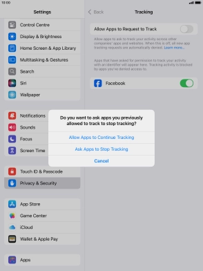 If you turn off the function, press the required setting.