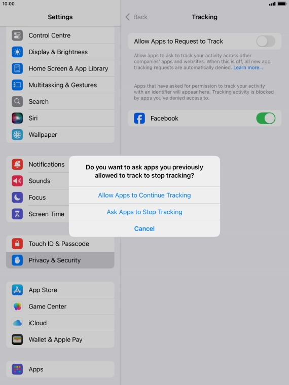 If you turn off the function, press the required setting.