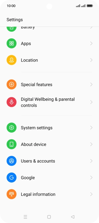 Press System settings.