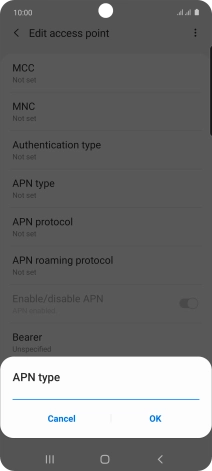 Key in default and press OK.