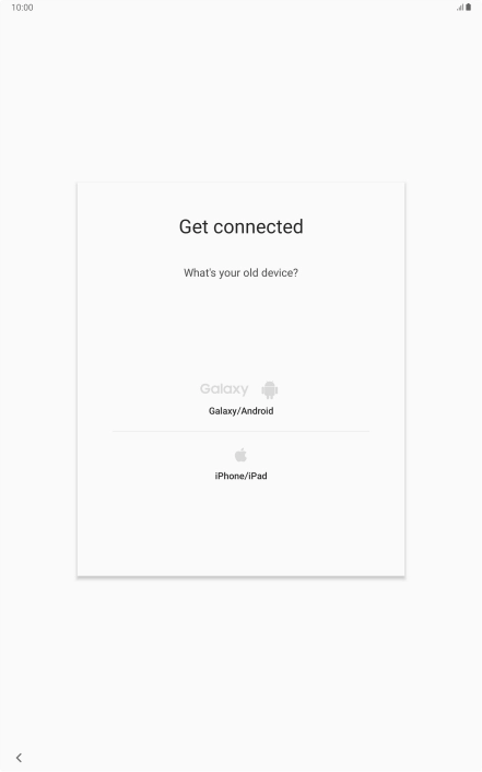 Press the required setting and follow the instructions on the screen to transfer the content from another device.