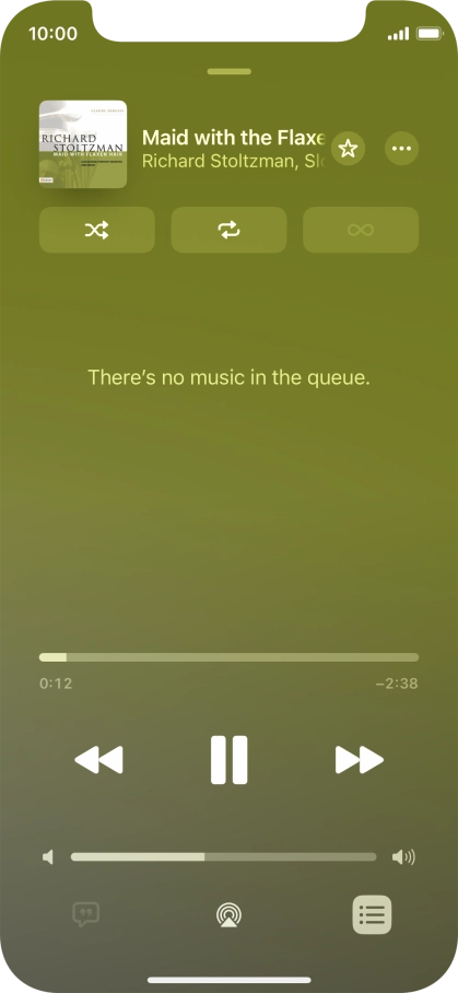 Press the shuffle icon to turn the function on or off.