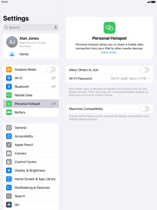Press Wi-Fi Password and key in the required password.