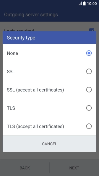 Press None to turn off the function.