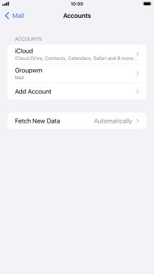 Press the name of the email account you've just set up.