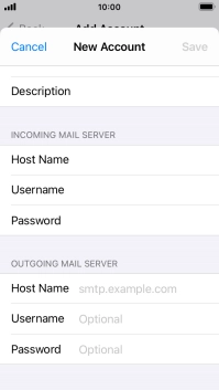 Press Host Name and key in the name of your email provider's outgoing server. Please note that if you can't send email messages when using your email provider's outgoing server, key in smtp.vodafone.net.au (Vodafone's outgoing server).