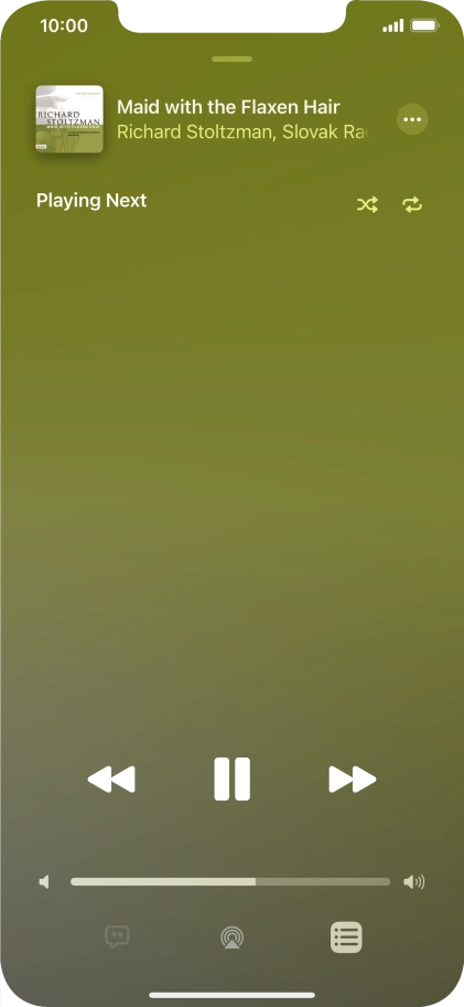 Press the shuffle icon to turn the function on or off.