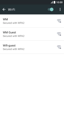 Press the required Wi-Fi network.