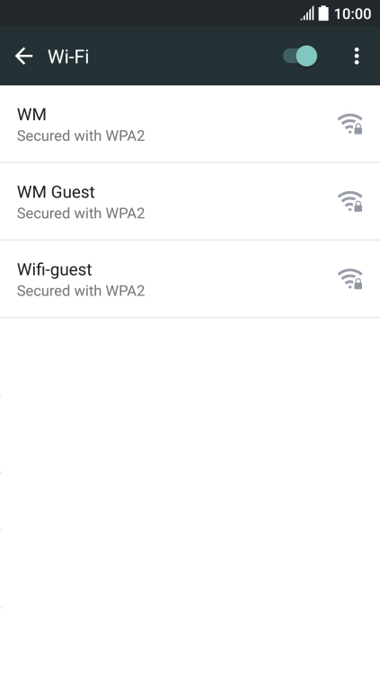 Press the required Wi-Fi network.