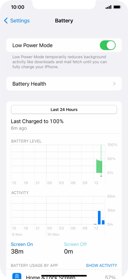 Slide your finger upwards starting from the bottom of the screen to return to the home screen.