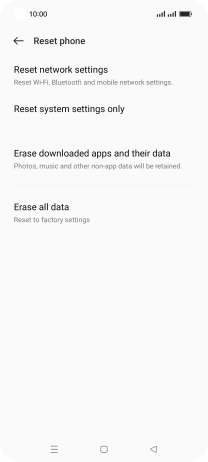 Press Erase all data.