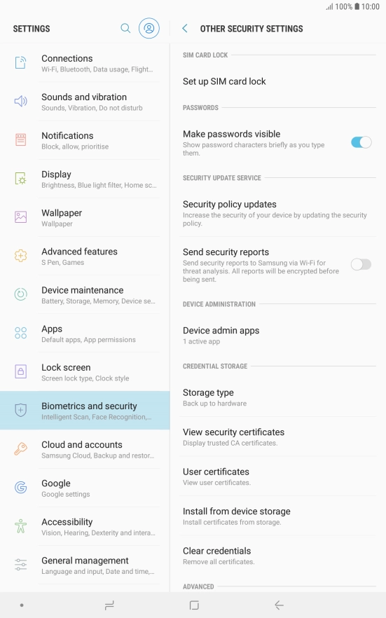 Press Set up SIM card lock.