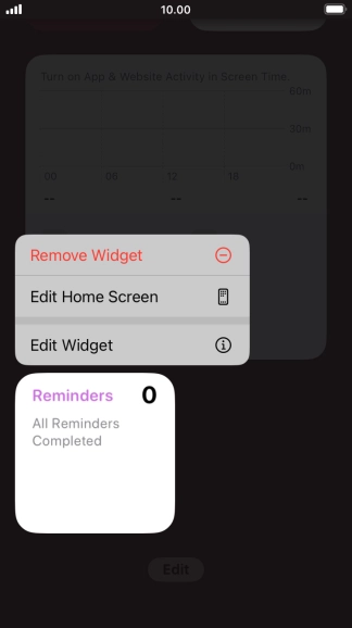 Press Remove Widget.