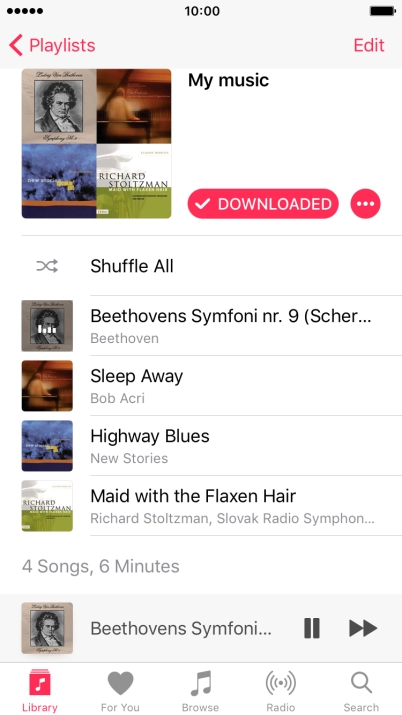 Press the song title.