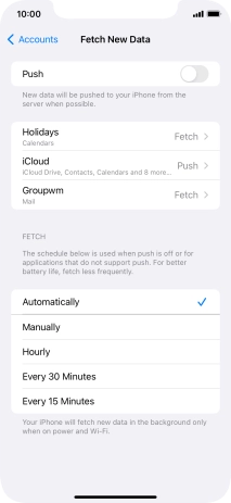 If you turn off the function, press the required setting.