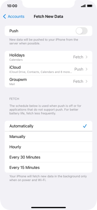 If you turn off the function, press the required setting.