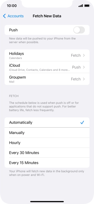 If you turn off the function, press the required setting.