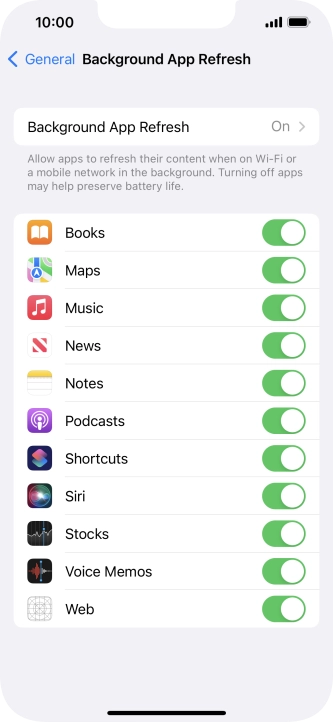 Press Background App Refresh.